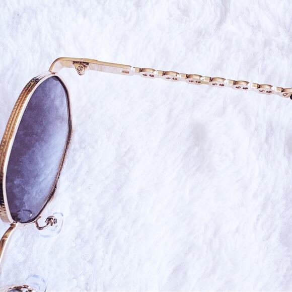 Phoebe Blue & Clear Geometric Sunglasses - Picture 6 of 13